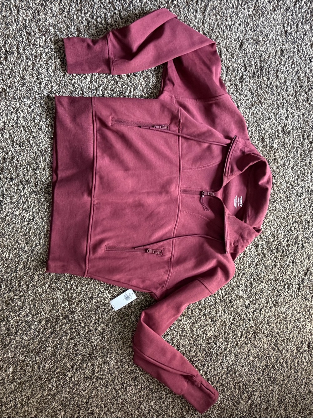 Old Navy Dusty Rose Hooded Pullover with Zipper Pockets
